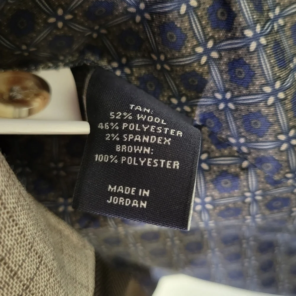Hart Schaffner Marx Plaid Vest Tan M